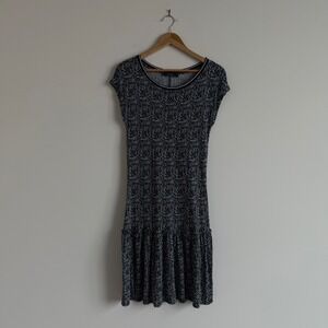 Women's Weekend Maxmara Print Drop Waist Short‎ Sleeve Dress